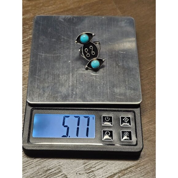 925 Sterling Silver Native American Navajo Turquoise Ring Mexico Sz 7.5 - 5.78g - Picture 5 of 5